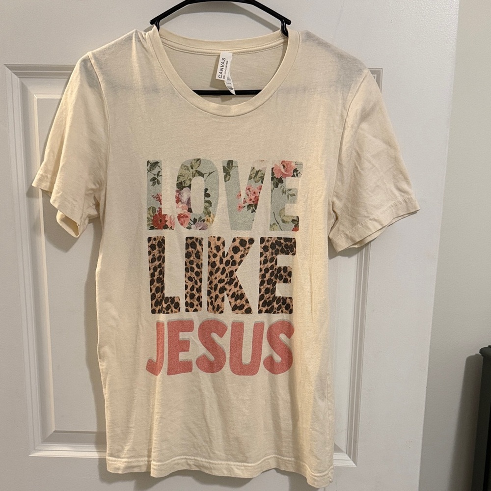 Bella Canvas Cream 'Love Like Jesus' Graphic Tee